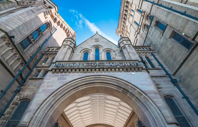The exterior of a Manchester University building