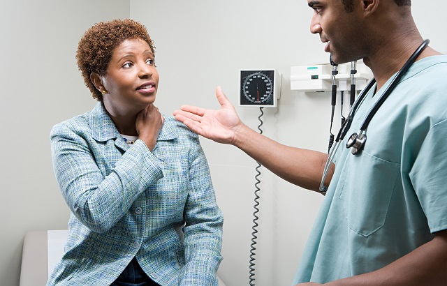 A patient with a doctor