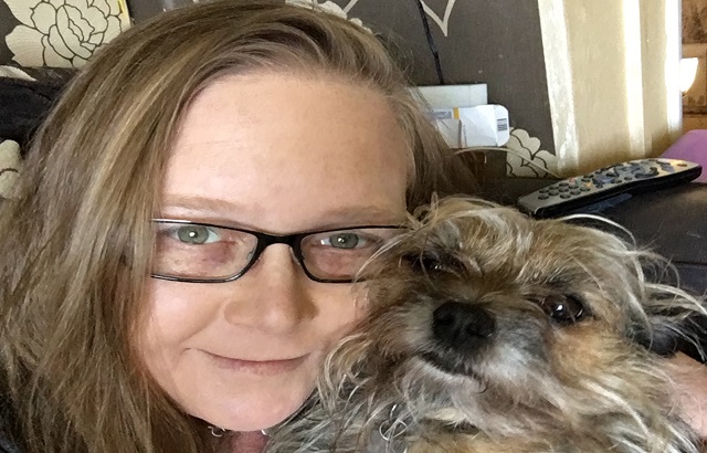 Sarah Miles and her dog, Billy