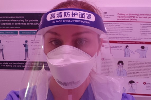 Vanessa Smith, senior cardiac nurse at the British Heart Foundation, is pictured in personal protective equipment whilst on the NHS frontline.