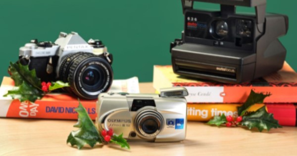 Selection of cameras and books