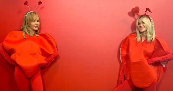 Amanda Holden Ashley Roberts giant heart costumes