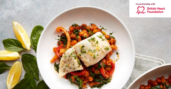 Spanish cod, chickpeas & roasted peppers