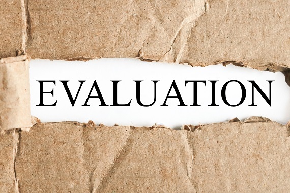 Evaluation text revealed by torn paper