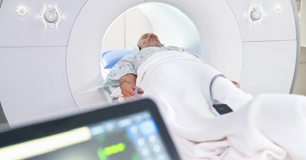 Patient in MRI scanner