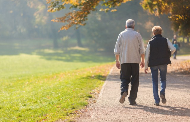 Photograph of a couple walking