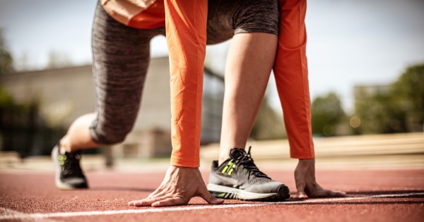 Athlete preparing to take on a running event