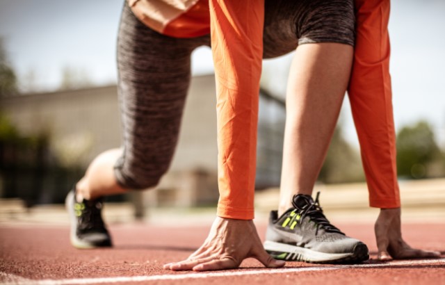 Athlete preparing to take on a running event