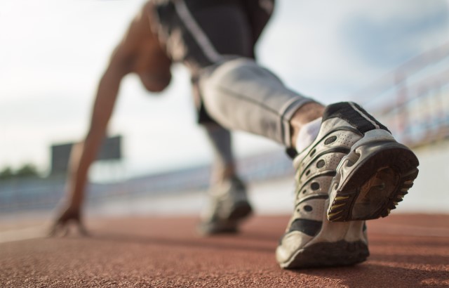 Athlete preparing to take part in a run.