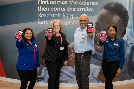 BHF Chief Executive Charmaine Griffiths with representatives from partners Tesco, Travelodge and Royal Mail. 