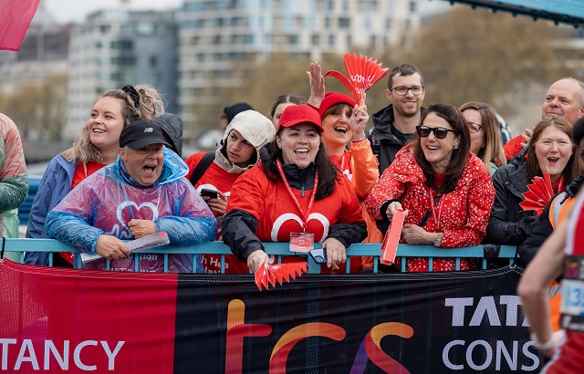 BHF volunteers cheered on our runners around the course