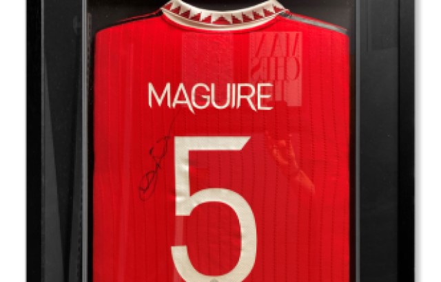 Harry Maguire framed signed shirt.