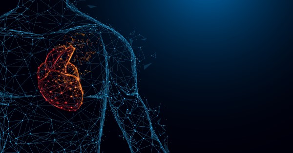 The graphic outlining the left side of a persons chest with their heart highlighted