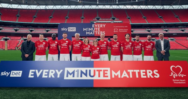 A 'Re-Starting 11’ of football and community heroes such as Graeme Souness, Glenn Hoddle, Tom Lockyer, Megan Tinsley, David Ginola and Fabrice Muamba launch the Every Minute Matters campaign.