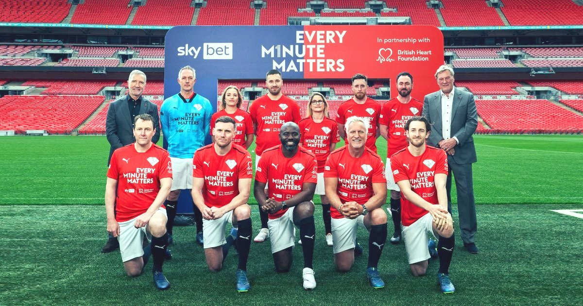 A 'Re-Starting 11’ of football and community heroes such as Graeme Souness, Glenn Hoddle, Tom Lockyer, Megan Tinsley, David Ginola and Fabrice Muamba launch the Every Minute Matters campaign.