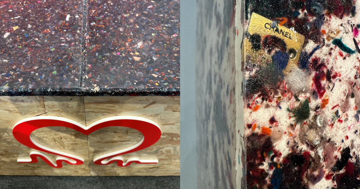 BHF cash desk made using waste textiles sourced directly from BHF shops