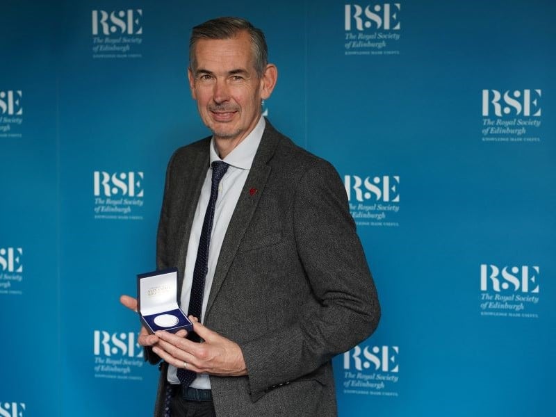 Credit: Stewart Attwood Photography Professor Andy Baker with his RSE Sir James Black Medal