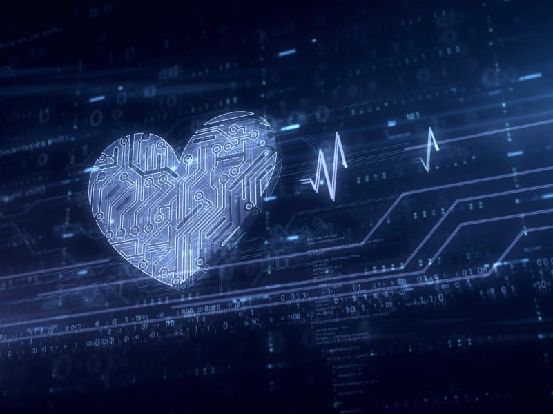 Computer generated image of a futuristic looking heart