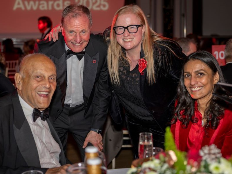 Sir Magdi Yacoub, Prof Bryan Williams, Dr Charmaine Griffiths and Dr Sonya Babu-Narayan pose for a photograph at the BHF Heart Hero Awards