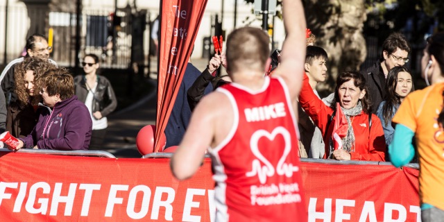 Heart Runner passing crowd