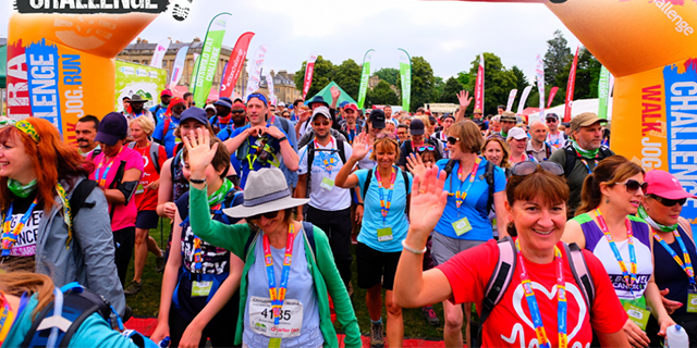 Walkers at the start line.